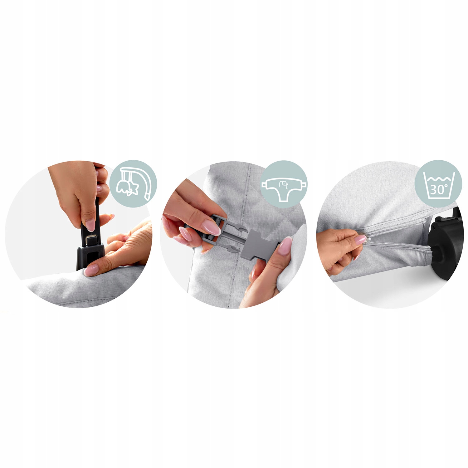 Leżaczek bujaczek z zabawkami NK-52 Nukido - jasno szary dla dzieci dziecka Rodzaj Leżaczek