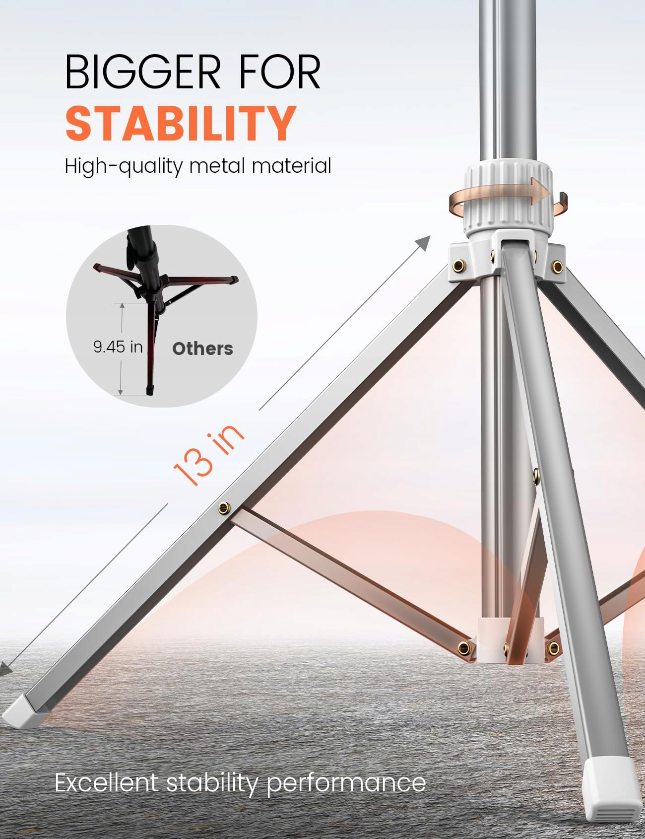 HANDY STATYW DO SMARTFONÓW 180CM ALUMINIOWY Z PILOTEM BIAŁY — miniatura 3