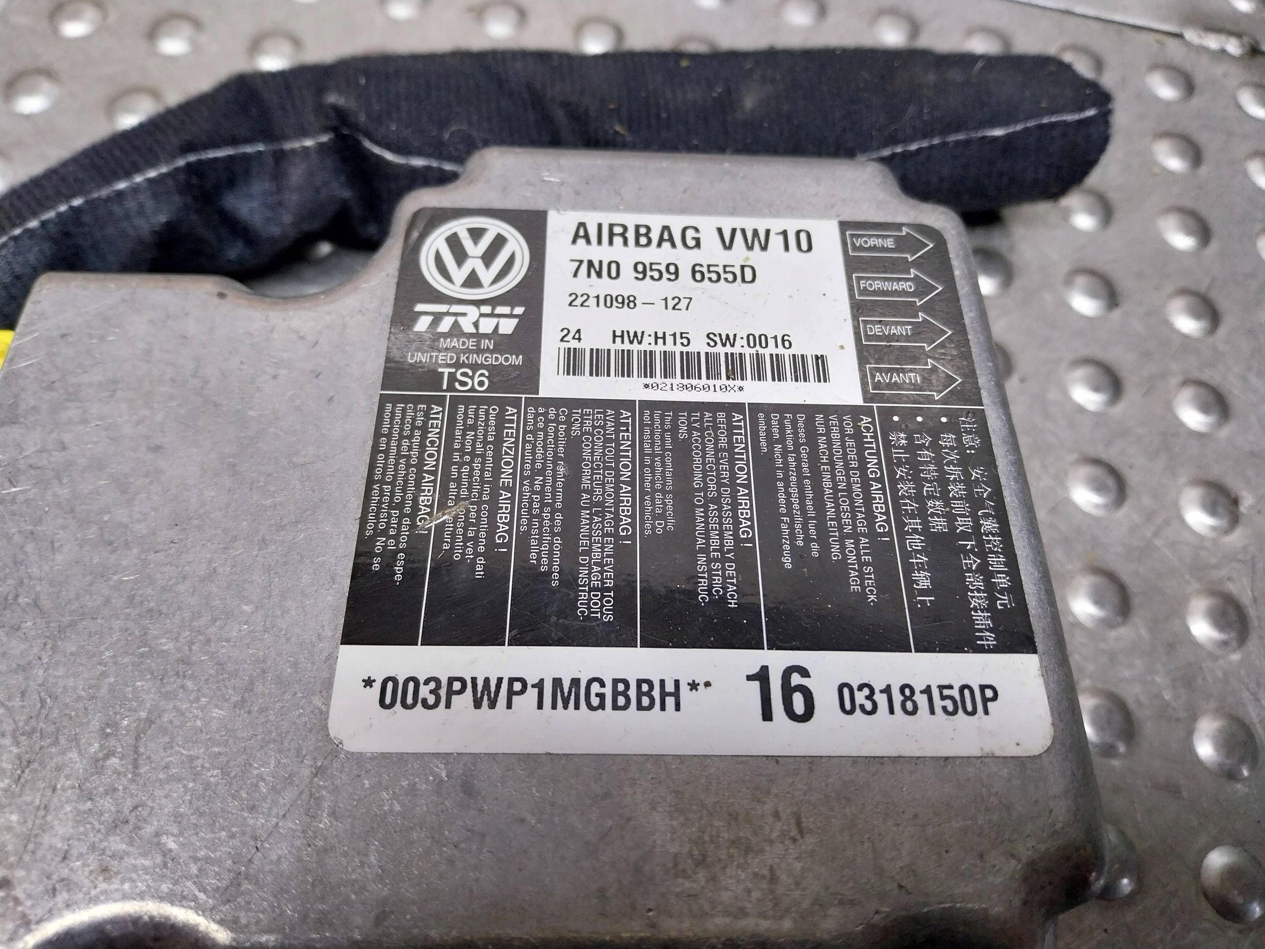 modulo SENSOR airbag 7N0959655D VW SHARAN MK2 ALHAMBRA MK2
