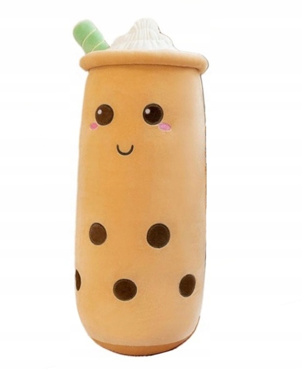 Maskotka Długa Poduszka Bubble Tea Brązowa 110 cm