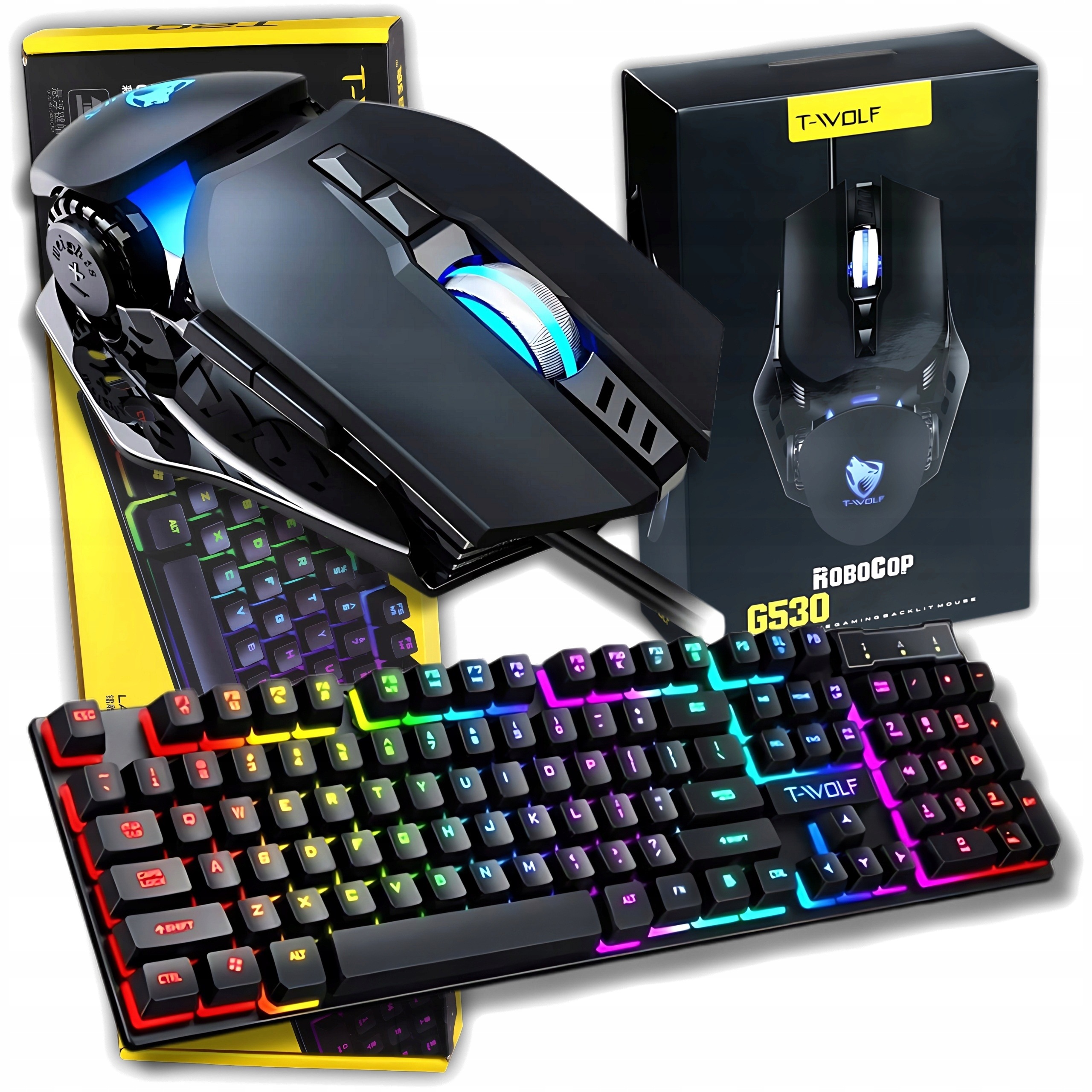 Herní sada Rgb Led klávesnice herní myš 6400 Dpi pro hráče