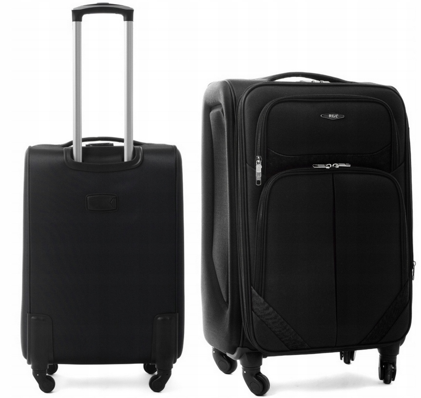 Walizka Średnia Materiałowa Bagaż Na 4 Kółkach S-010 Rgl Czarny