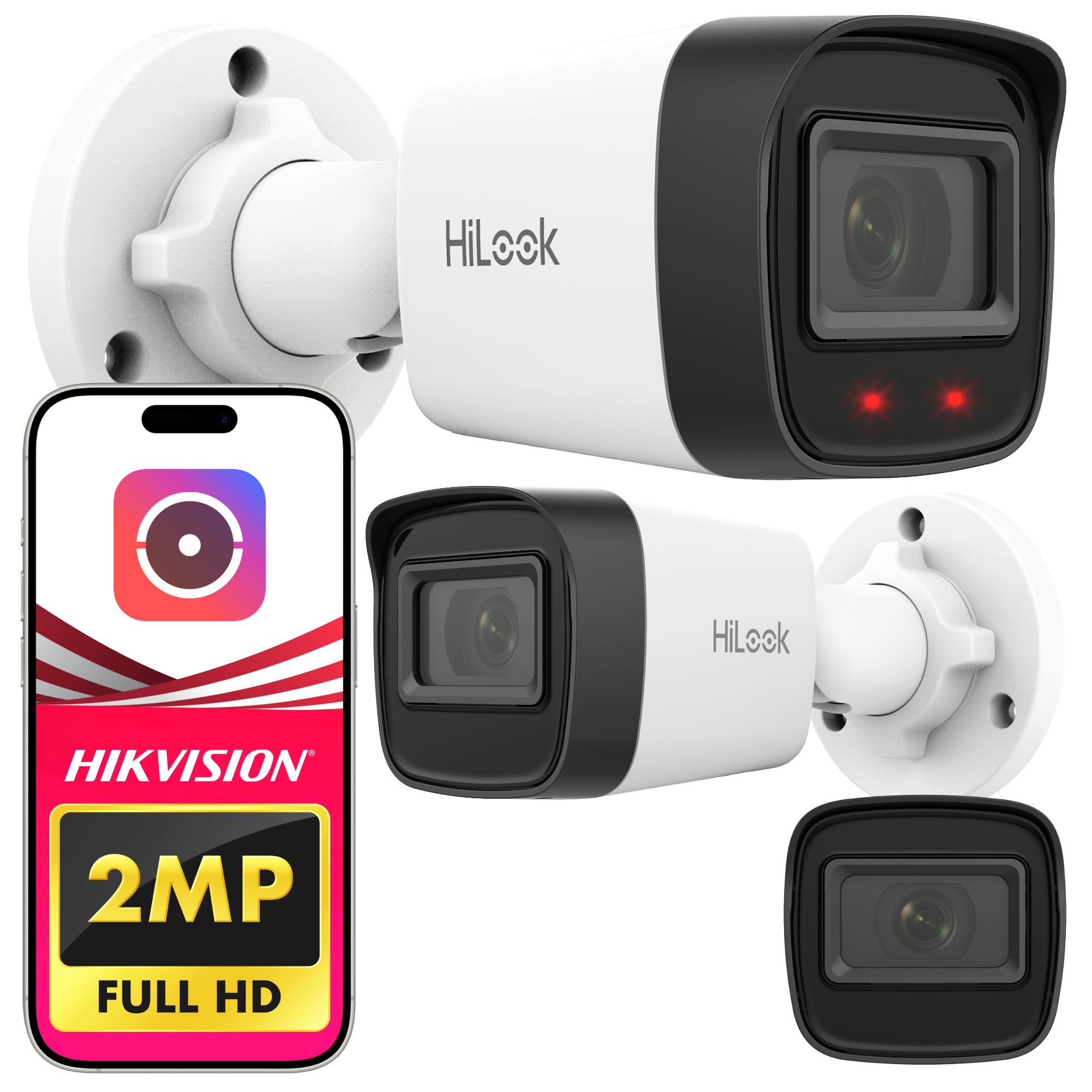 Kamera Zewnętrzna Ip HiLook IPCAM-B2-P 2MPx IR20m PoE IP67 Aplikacja