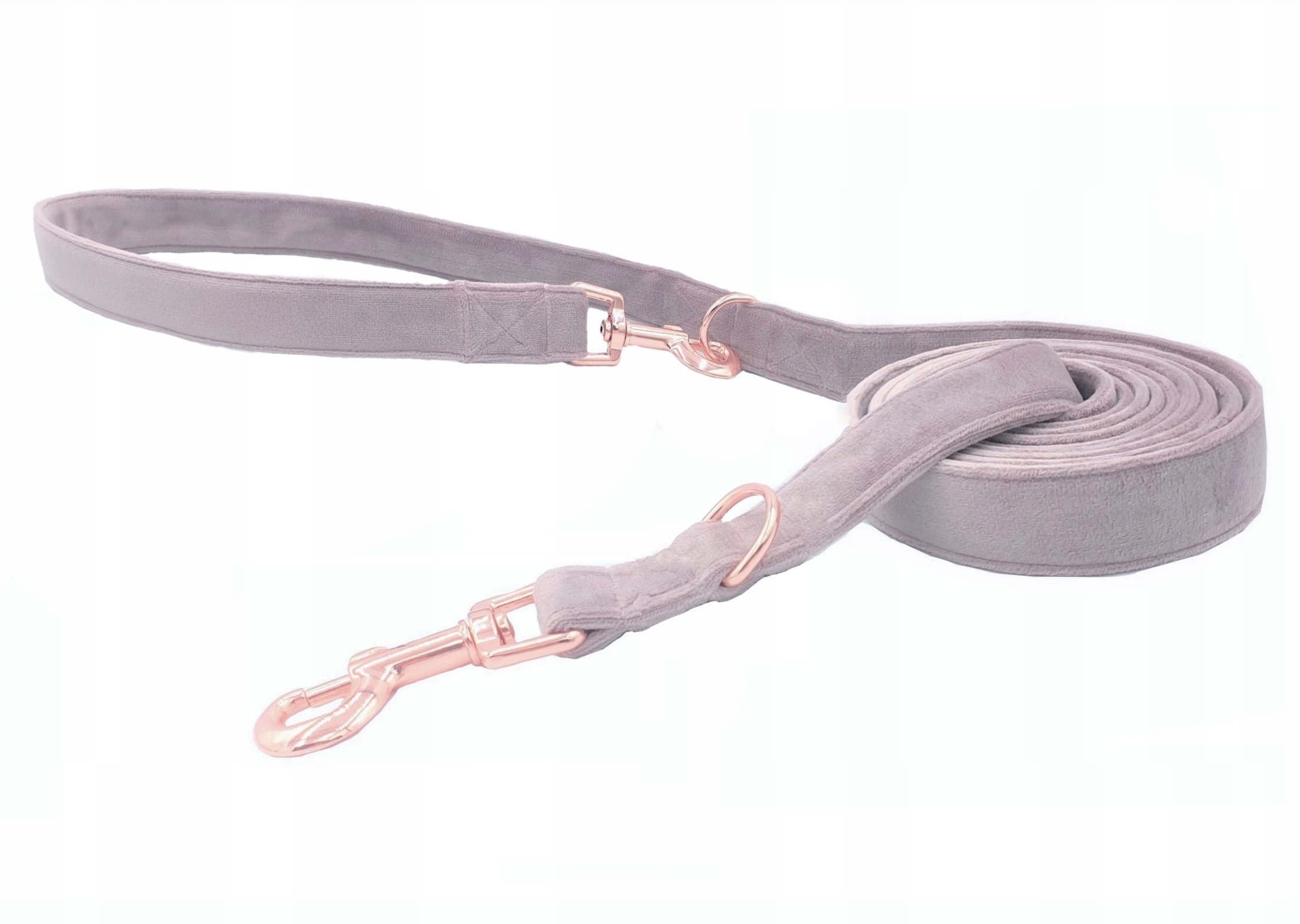 

Smycz Dla Psa Przepinana Welur Rose Gold Lila