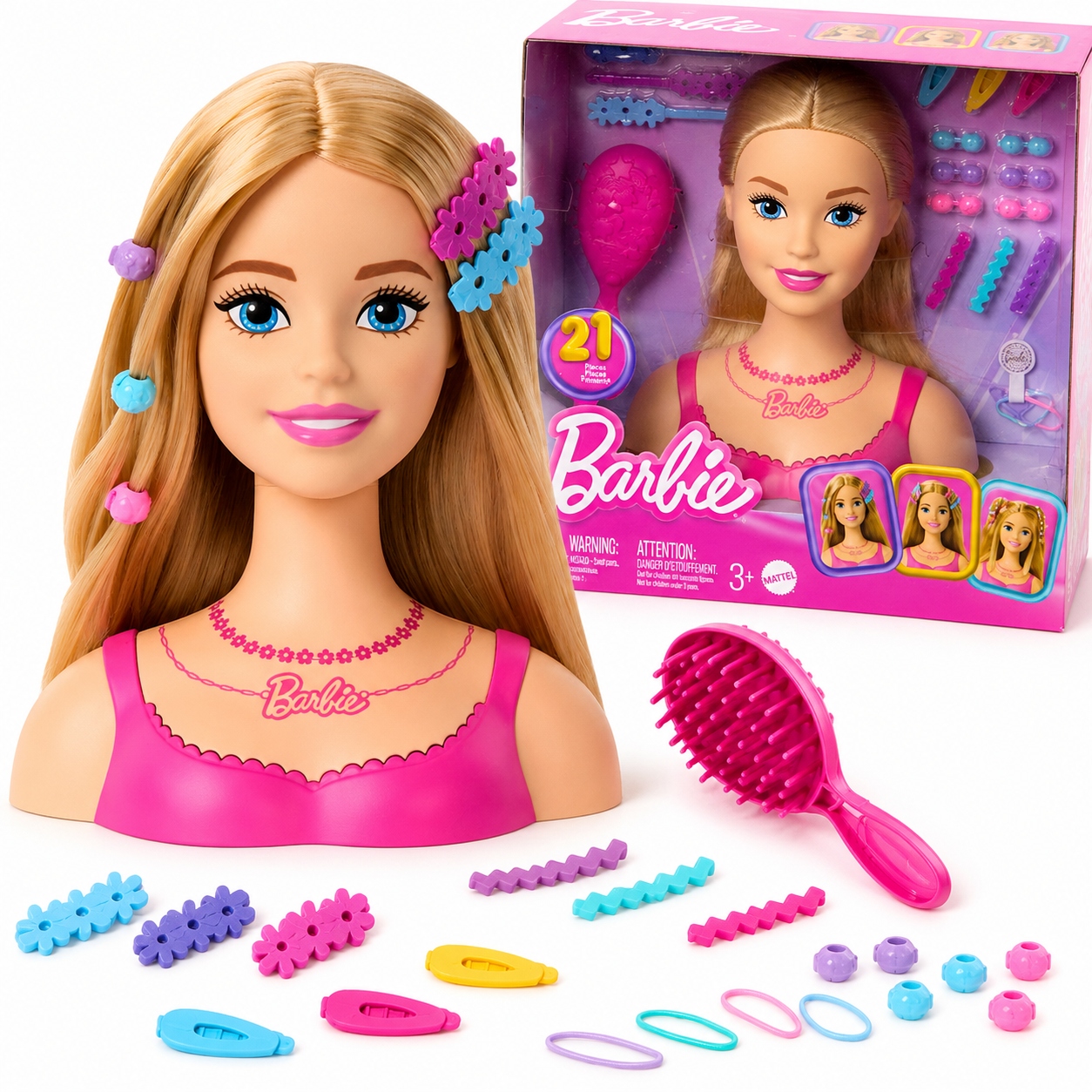Barbie Lalka Głowa Główka Laleczka Zabawka Do Stylizacji Czesania Fryzjerka