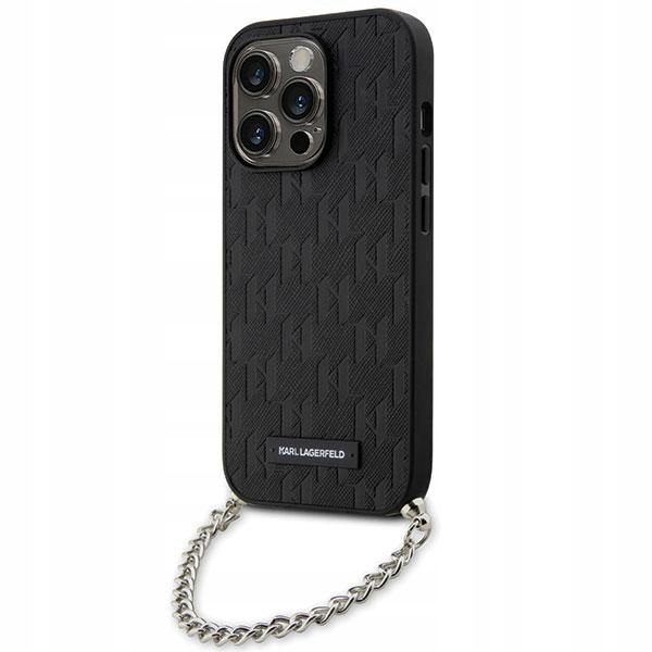 Pouzdro pro iPhone 14 Pro Karl Lagerfeld Saffiano Monogram Černé