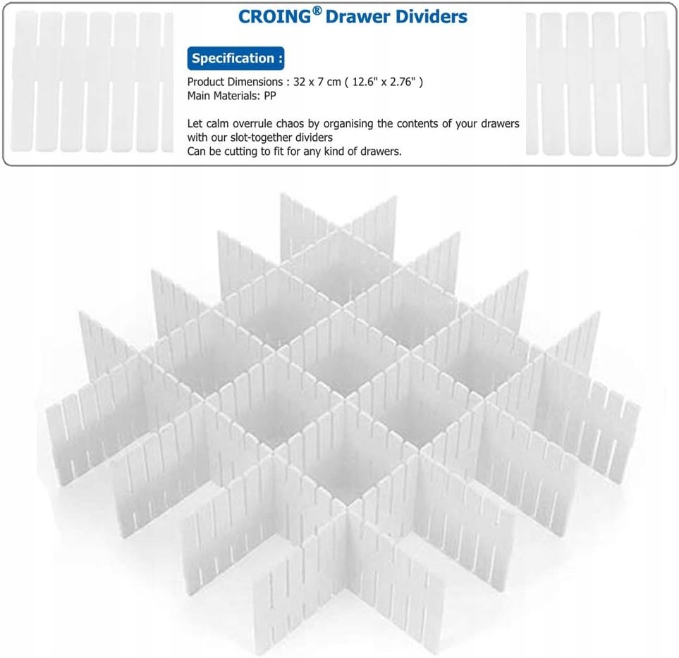 8 Kusů Přihrádek Do Zásuvek Organizér Saparatoy