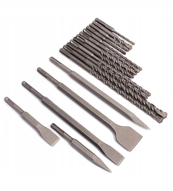 Vrtáky Do Betonu Dláta Sada 17ks Sds Kufr Hliníkový