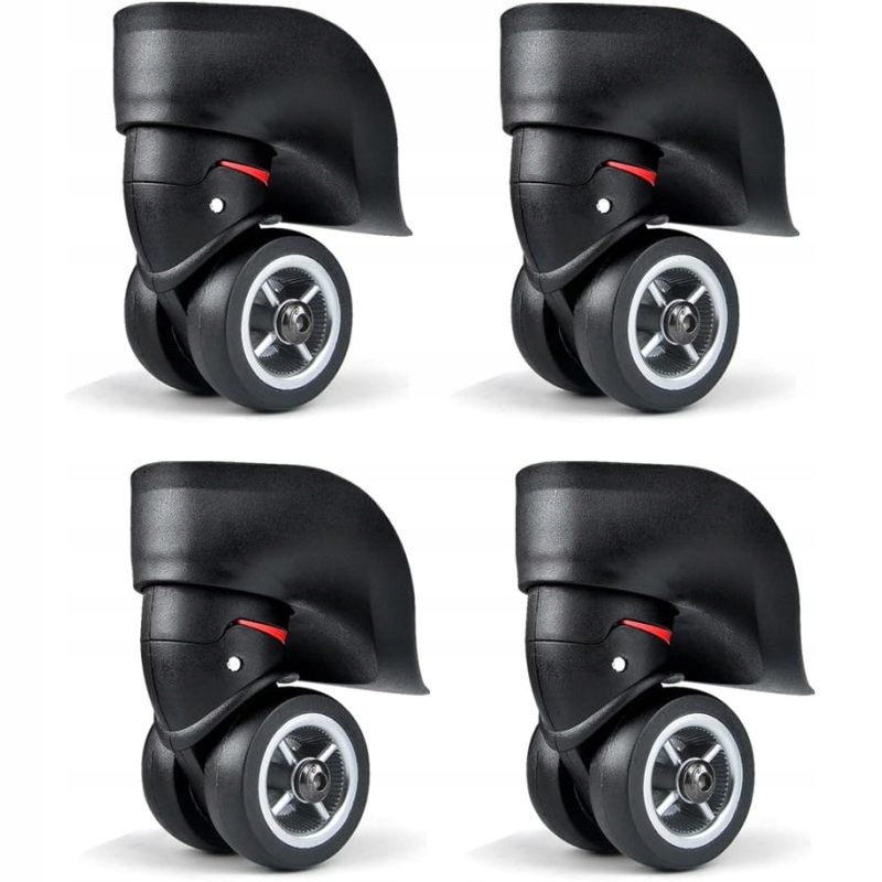 WYMIANA 4 KÓŁ ZAPASOWYCH DO WALIZKI BAGAŻOWEJ UNIWERSALNE KOŁO ELASTYCZNY Kolor czarny