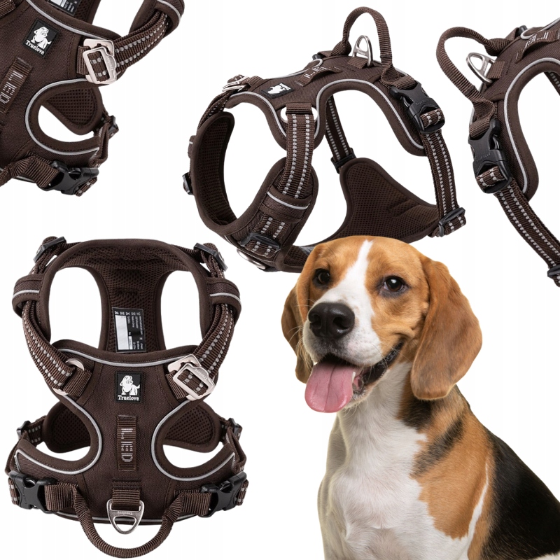 Levně Postroje Pro Psa Nastavitelné Truelove Front Line Premium Pevné Hnědé M