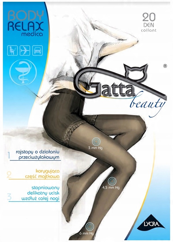 

Gatta Rajstopy Body Relax Medica 20 Den 4-L Daino