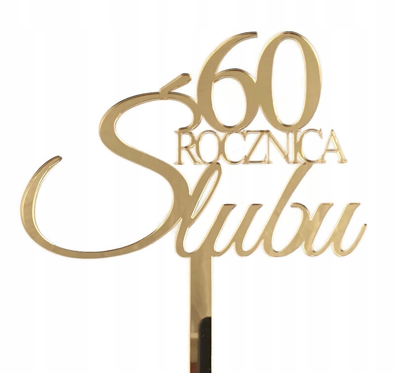 

Topper złote lustro Rocznica Ślubu Dowolna Liczba