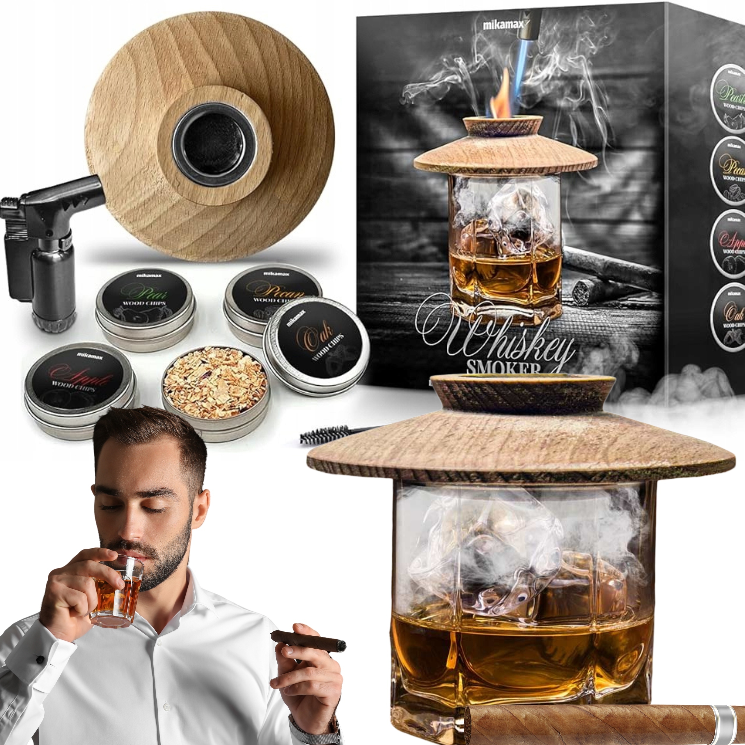 Smoker na whisky Sada pro milovníka whisky Dárek ke Dni chlapců