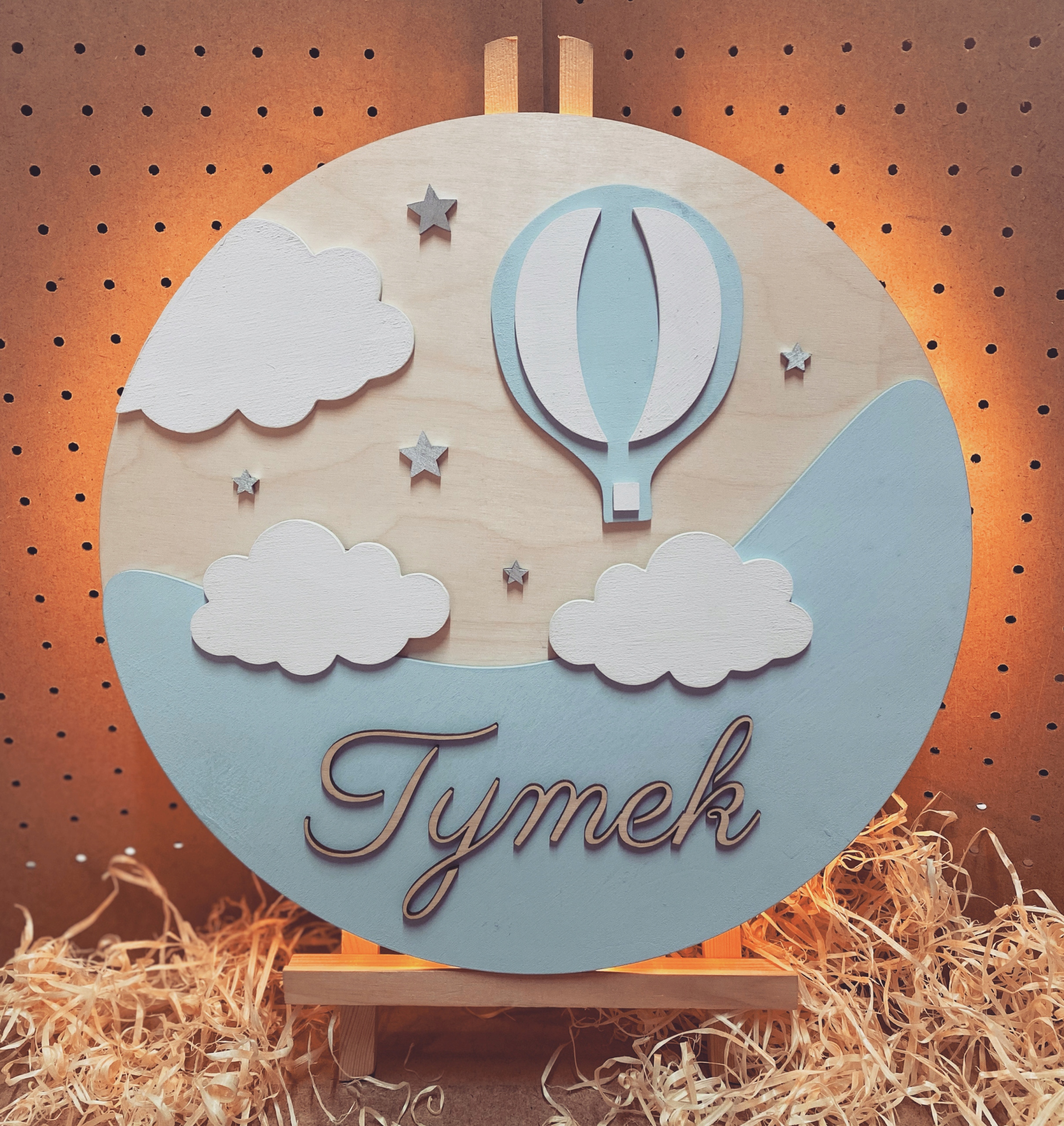 Lampka nocna BALON duża LED prezent dziecko imię Kod producenta Lampka nocna księżyc LED prezent dziecko