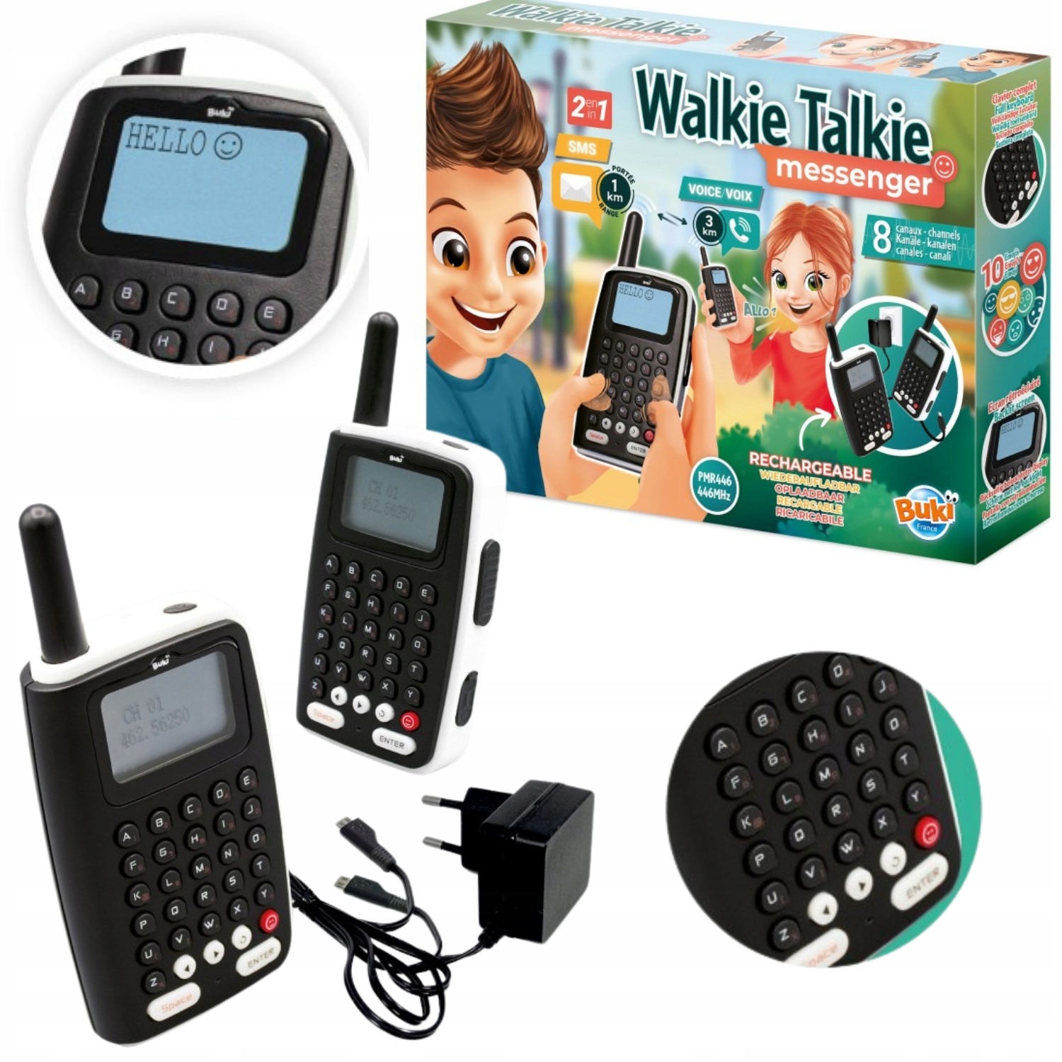 Buki Zestaw Walkie Talkie Messenger Krótkofalówki dla dzieci