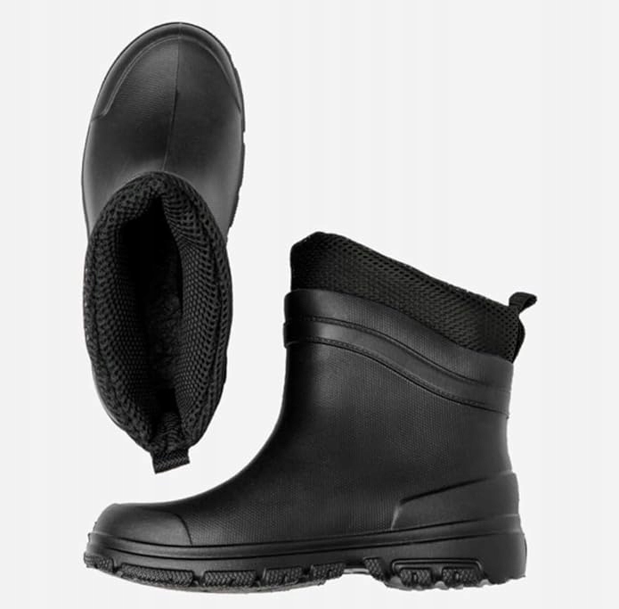 Kalosze ocieplane krótkie piankowe EVA r. 45 LEKKIE czarne Marka VK Distribution