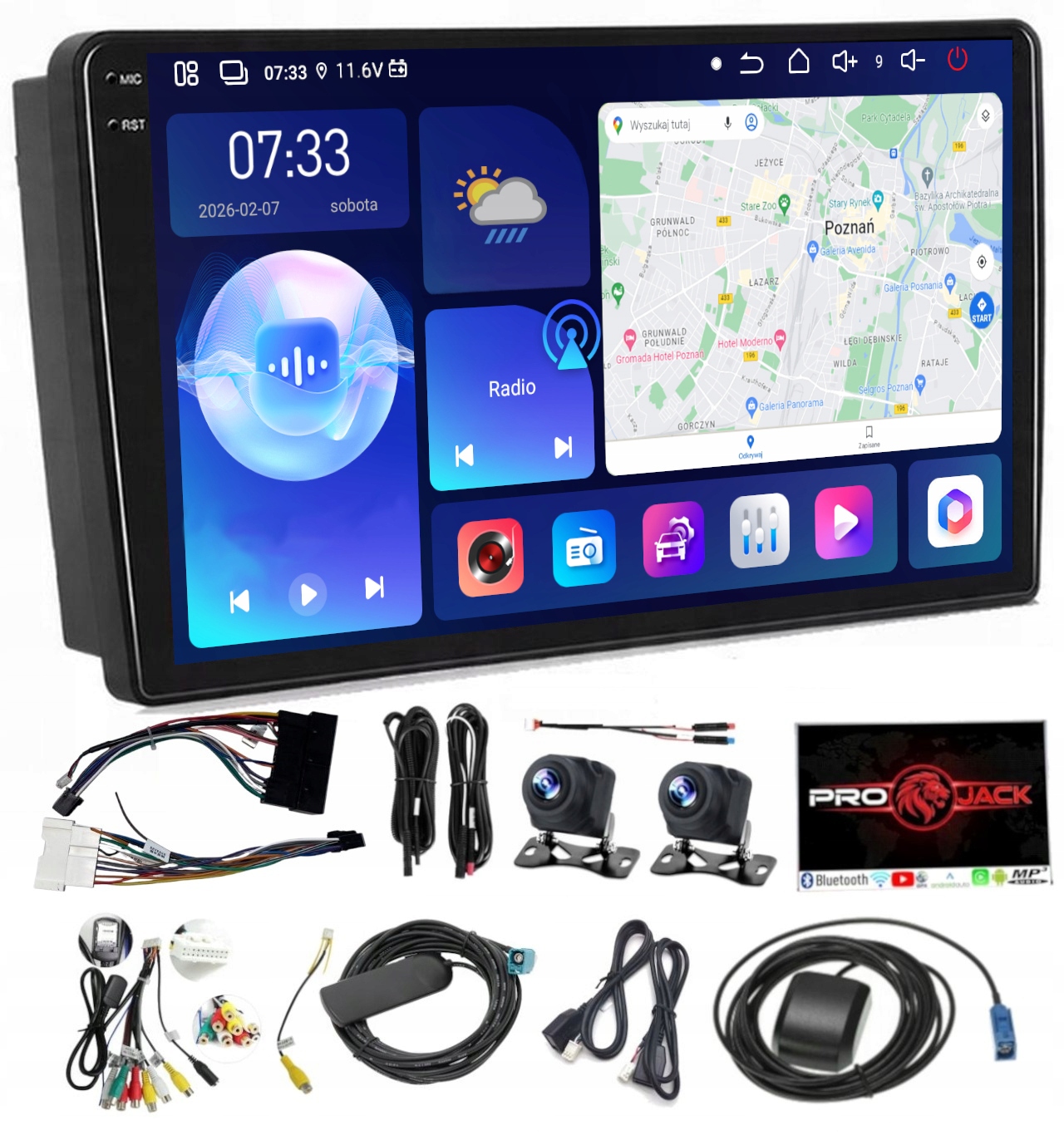 Autorádio S Navigací Carplay Gps Android Hyundai Elantra 2001-2006 6GB Ram 128GB Paměť Sim