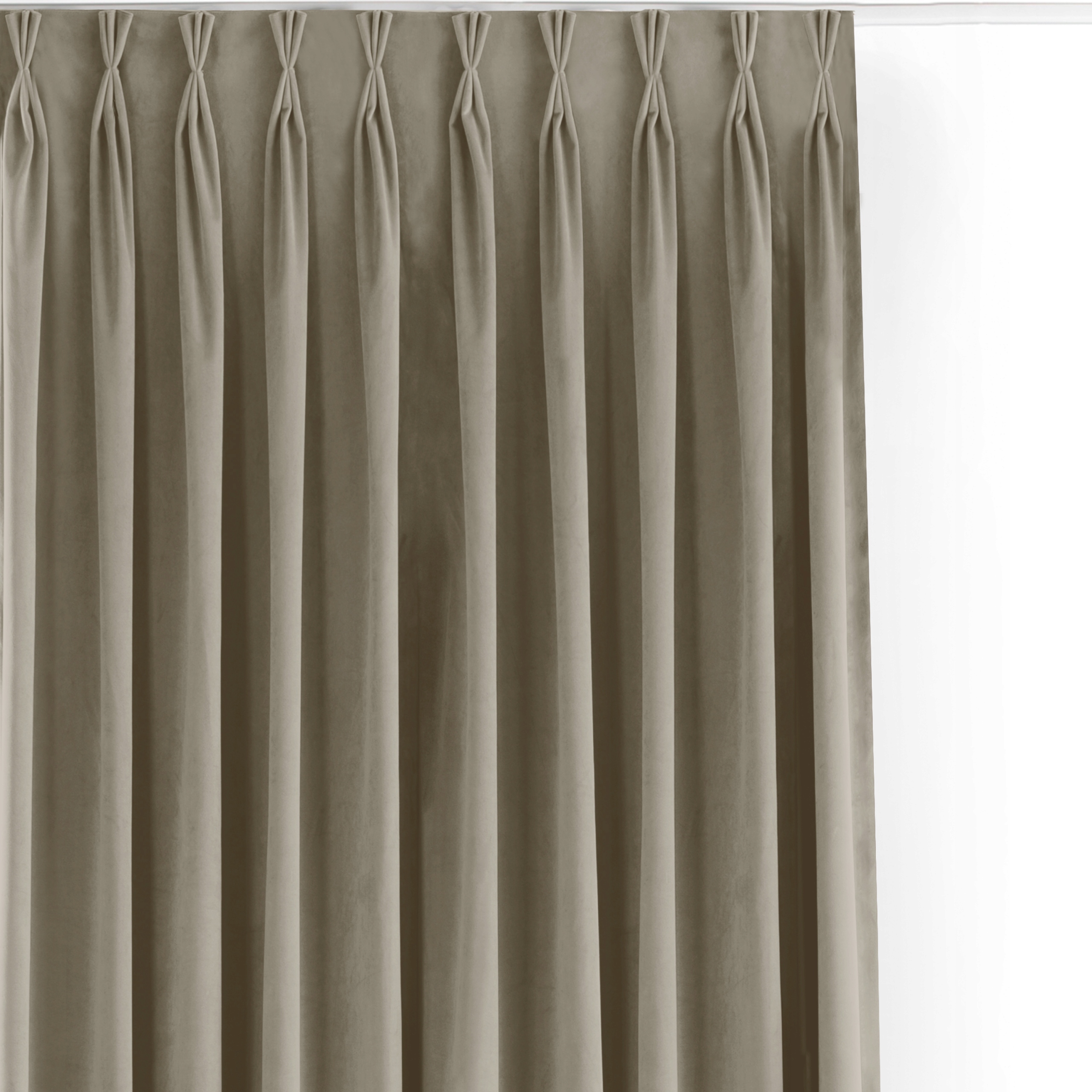 Filumi Krátka velúrová záclona s hladkým flexom do jedálne Tmavo Béžová 200x175