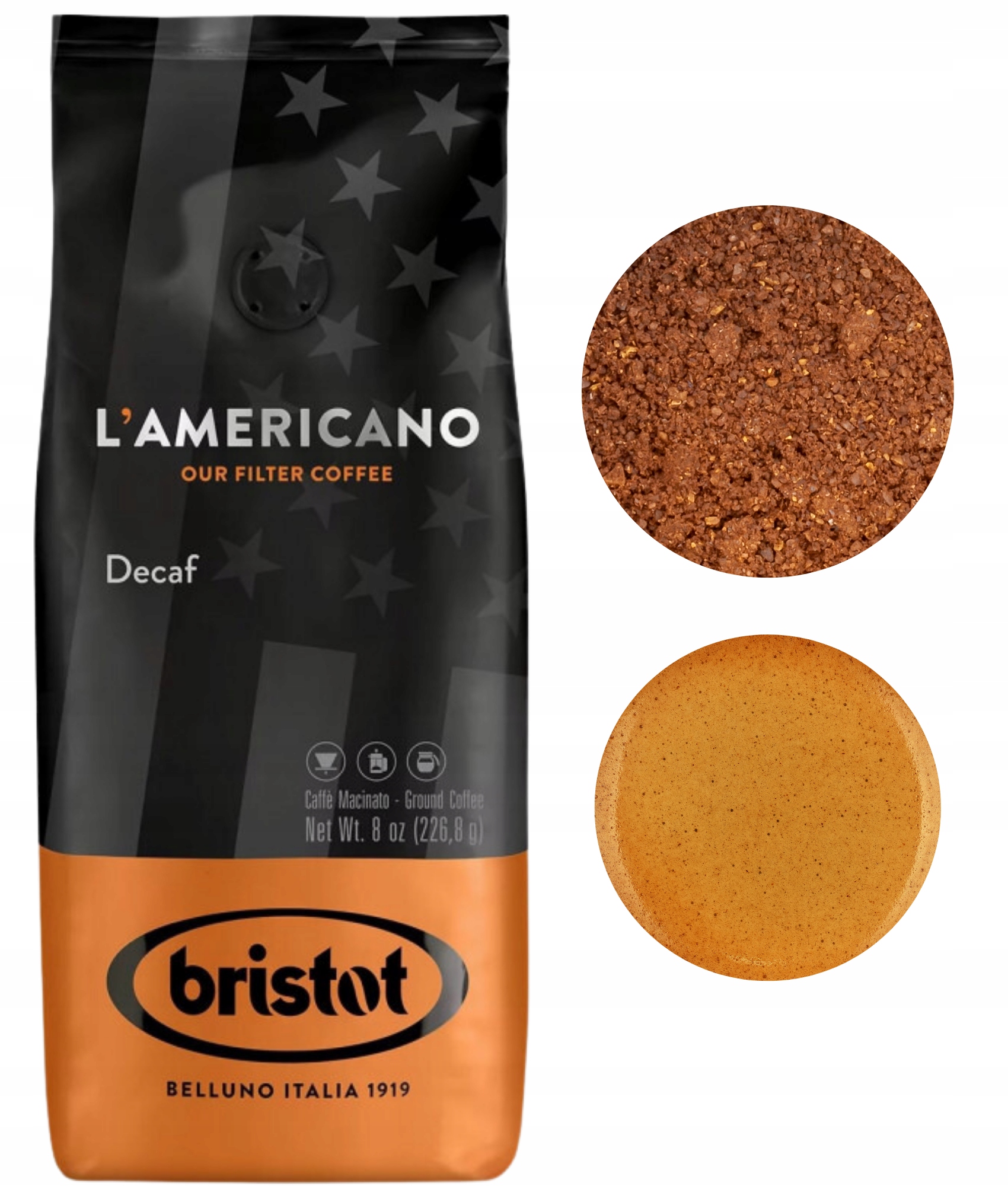 Bristot L'americano Decaf Filtro Kawa bezkofeinowa ziarnista 1kg