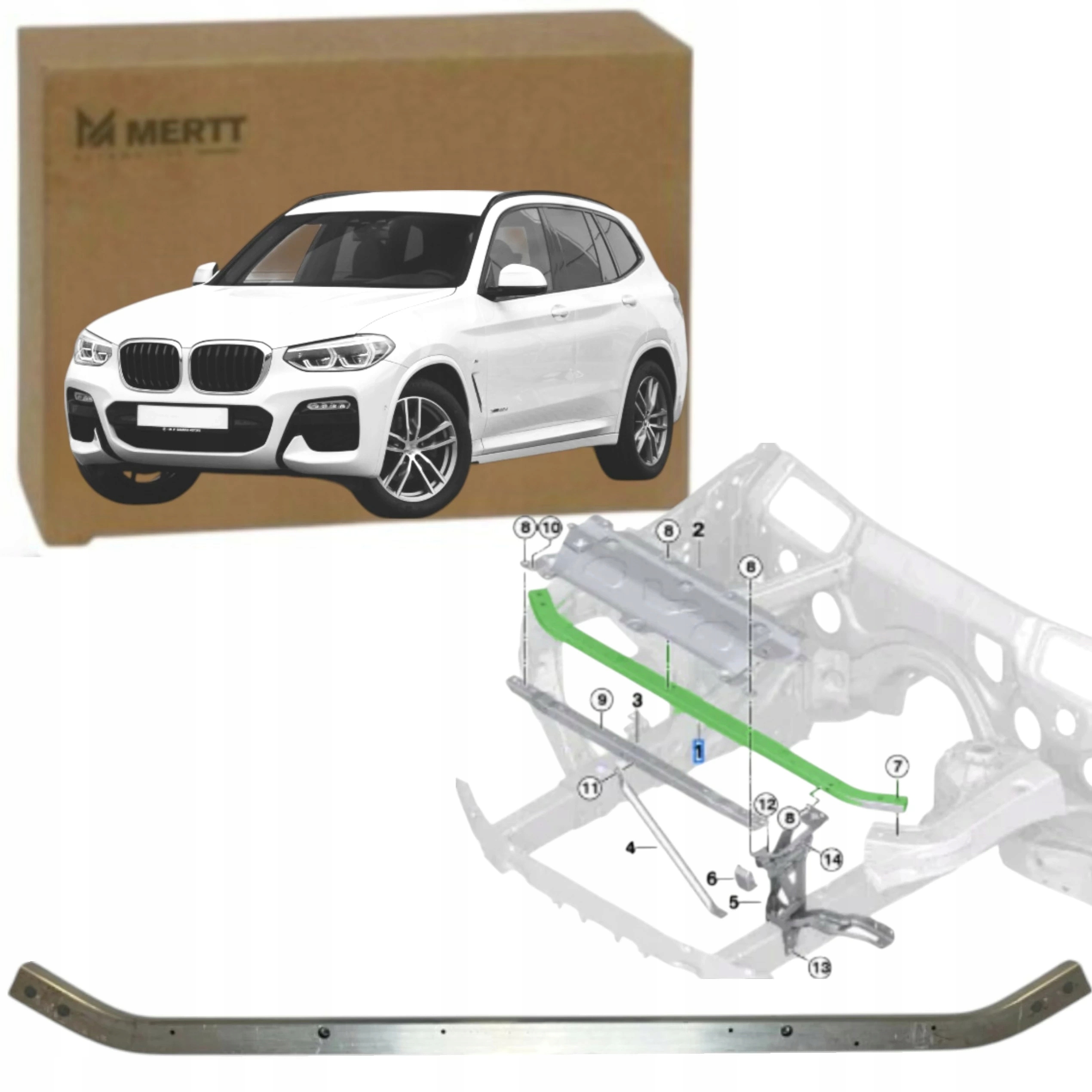 bmw X3 X4 G01 G02 držák pásu Horní Zadní Nosník 51647400109