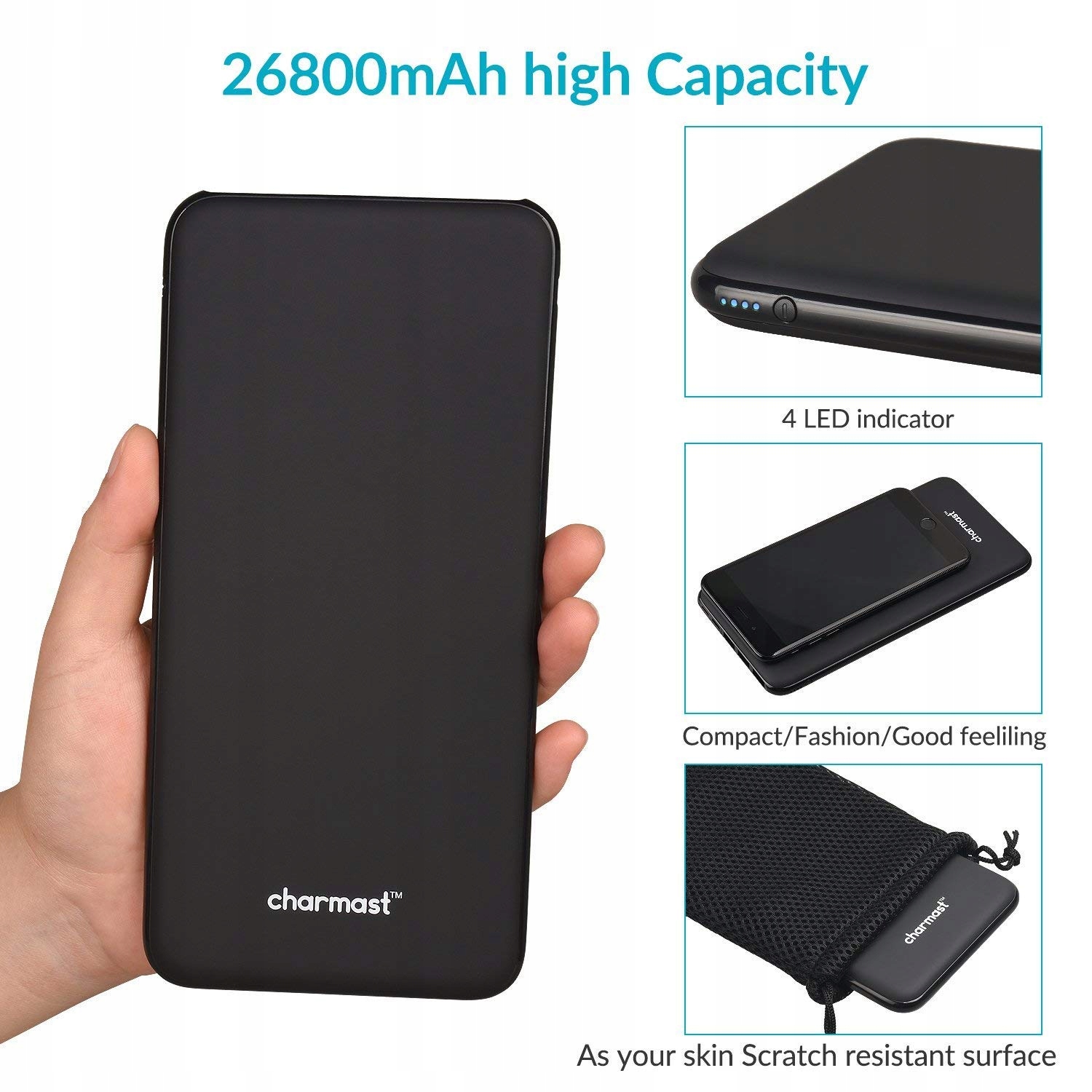 Charmast Przenośna Ładowarka Power Bank 26800mAh — miniatura 8