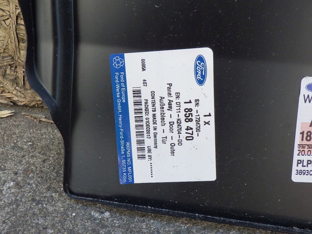 FORD TRANSIT CONNECT MK2 II PLAT TÜR TÜR RECHTS HINTEN