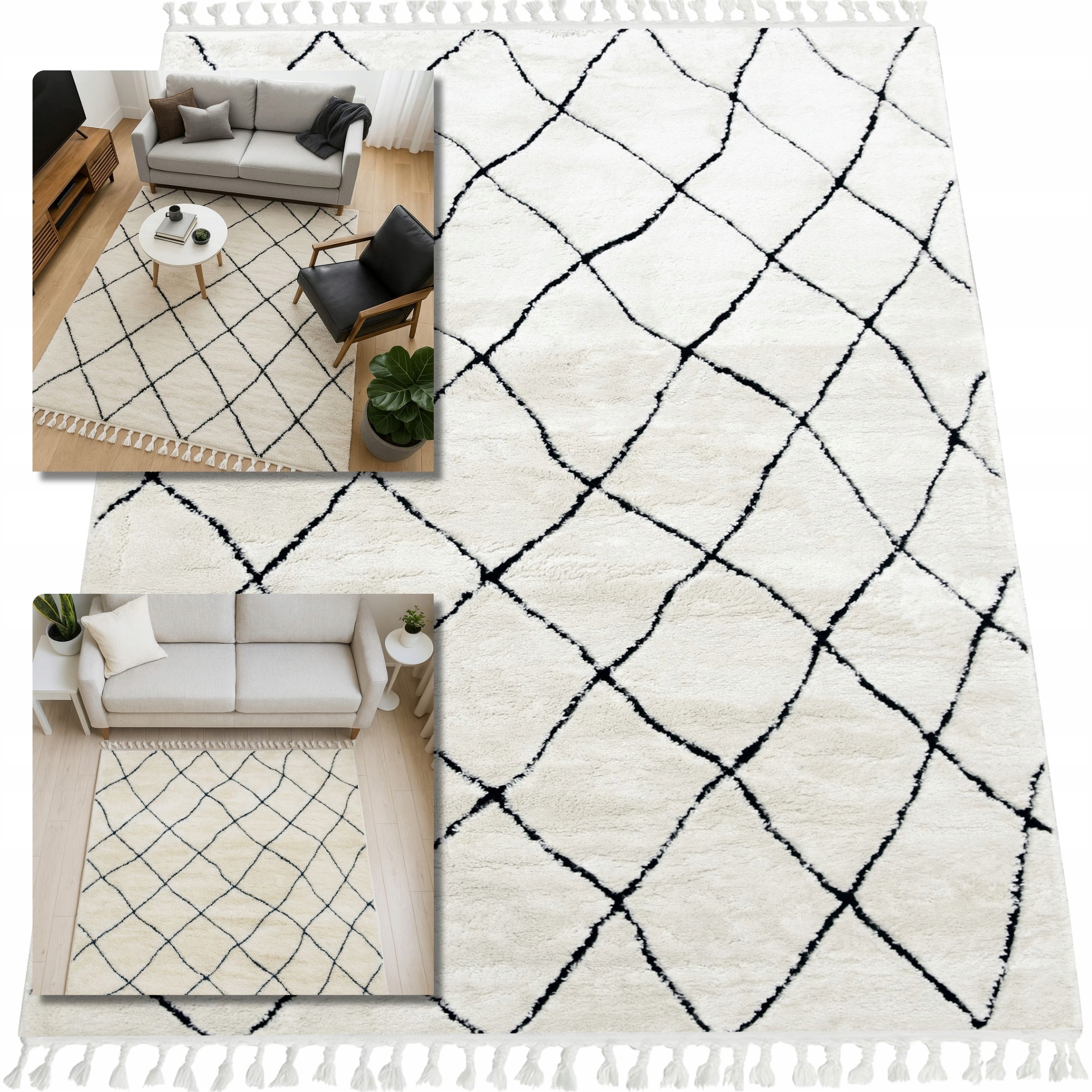 Koberec 140x200 Siena Krémový Koberec Do Obývacího Pokoje Koberec Do Ložnice Shaggy