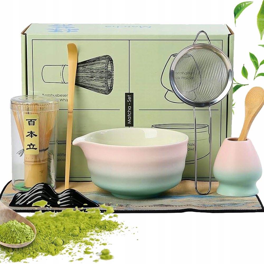 Zestaw Do Matchy 8W1 Ceramiczny Czarka Miotełka Łyżeczka Do Herbaty Matcha