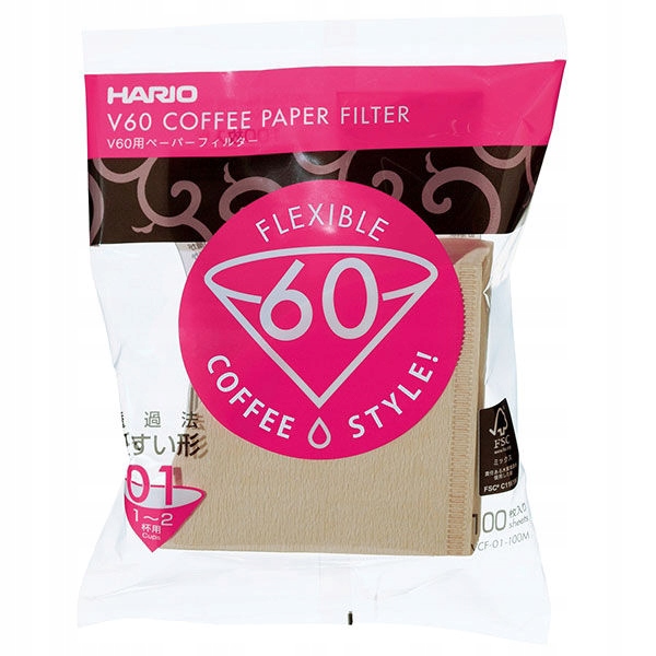 

Filtry papierowe do kawy Hario V60-01 100szt