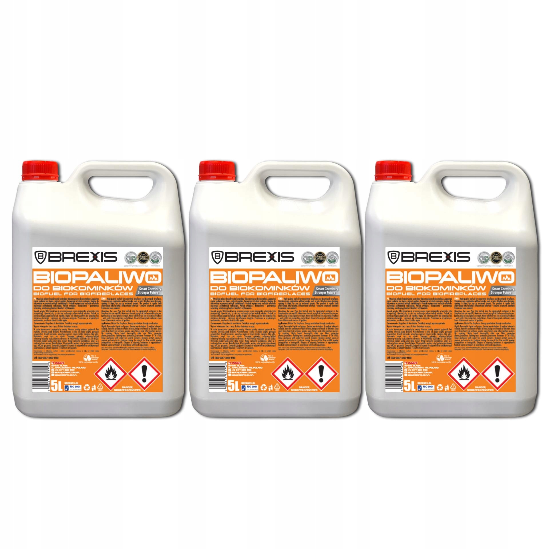 Brexis Biopalivo do krbů 15L Sada 3ks x 5L