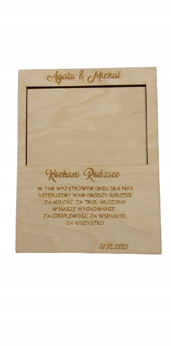 

Podziękowanie Rodziców Mamy Taty zdjęcie ramka