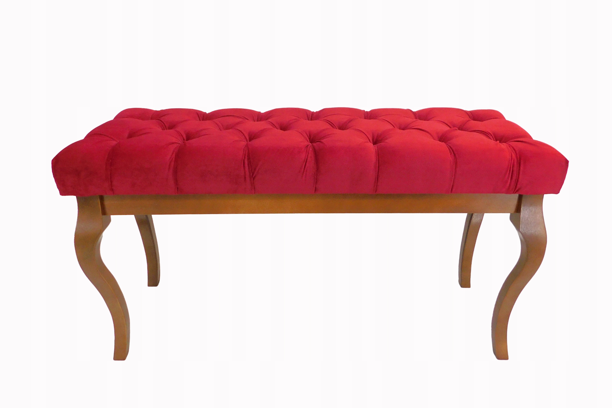 Čalúnená lavica s prešívaním 105 cm, buková farba, orech, farba červená