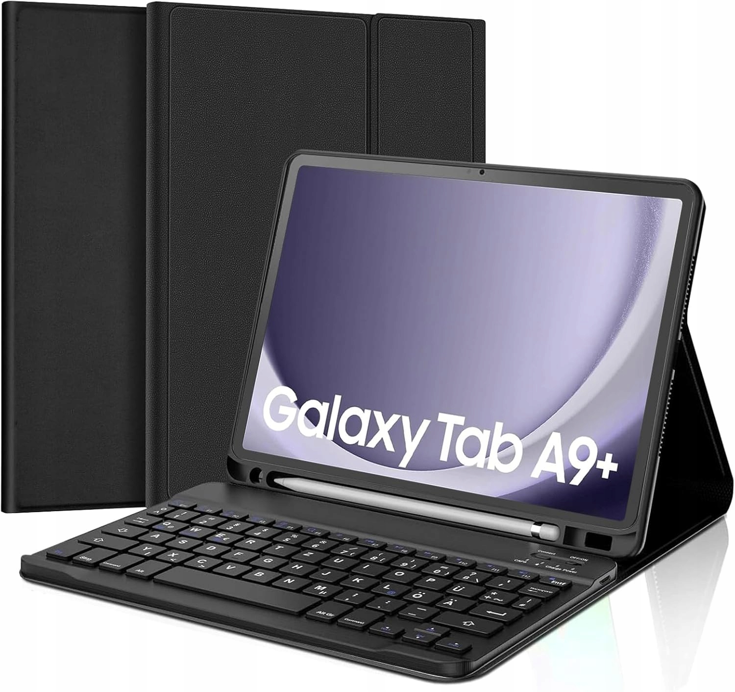 Cacoe Etui na klawiaturę, kompatybilne z Samsung Galaxy Tab А9+ 2023 Qwertz