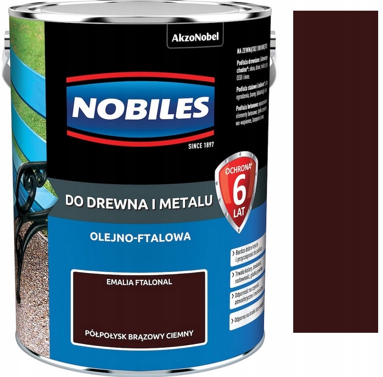 Nobiles Ftalonal Brązowy Ciemny Półpołysk 5L