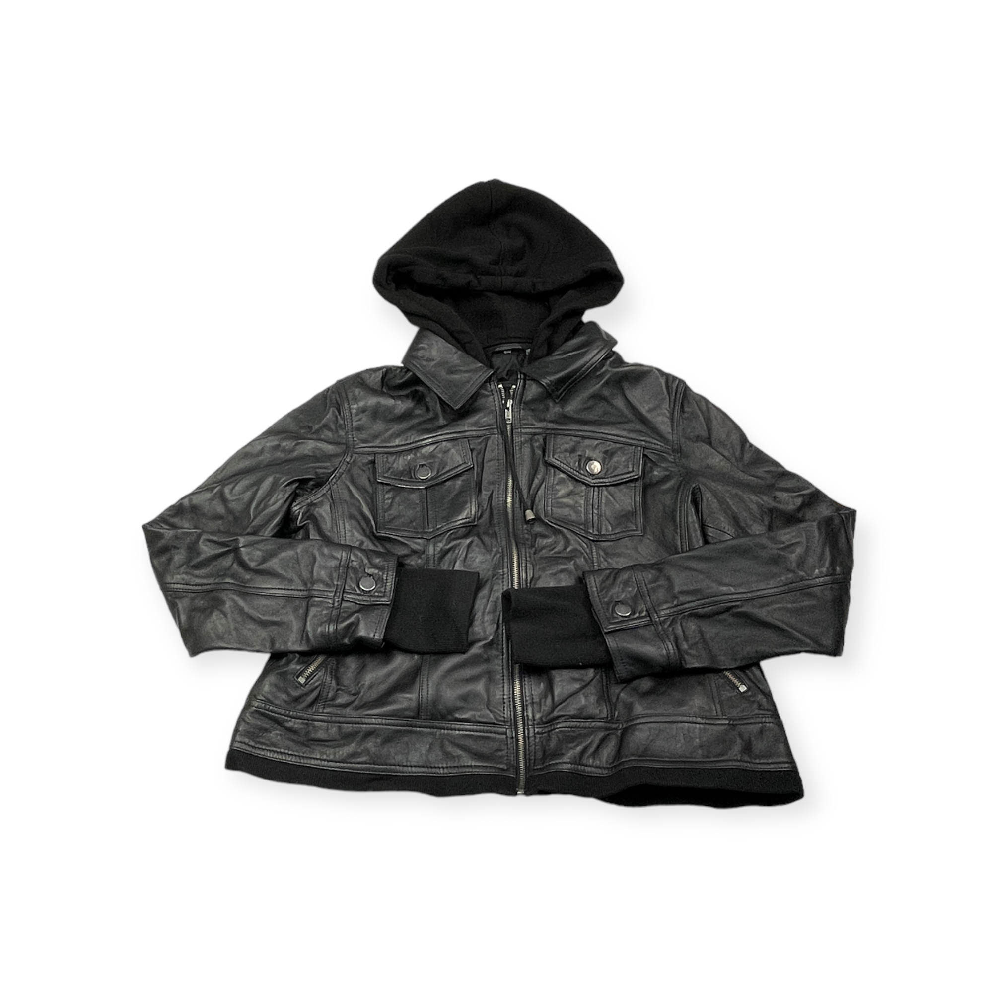 Dámská kožená bunda s kapucí Real Leather 2XL