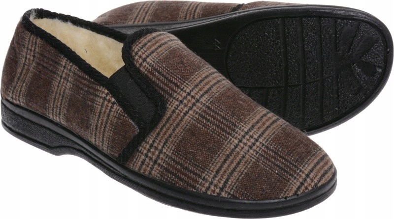 CIEPŁE KAPCIE BAMBOSZE TENISÓWKA KRATA krata-m-br-01 40