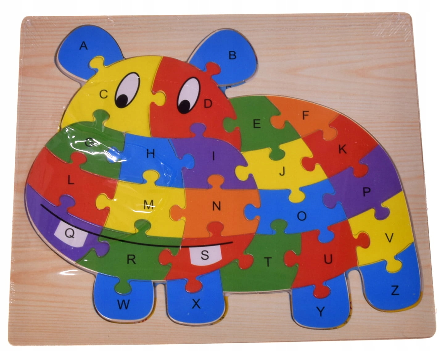 PUZZLE DREWNIANE HIPOPOTAM ALFABET 24x20 26EL.