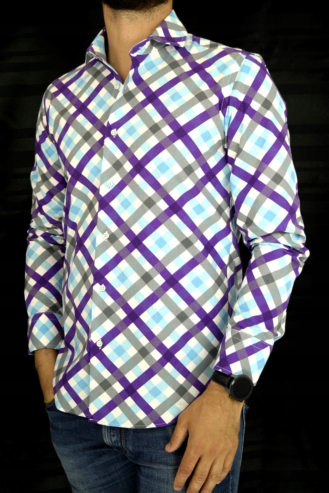 HARVEY JOHNSON Koszula męska HJ605 (Rozmiar: L) Rozmiar L