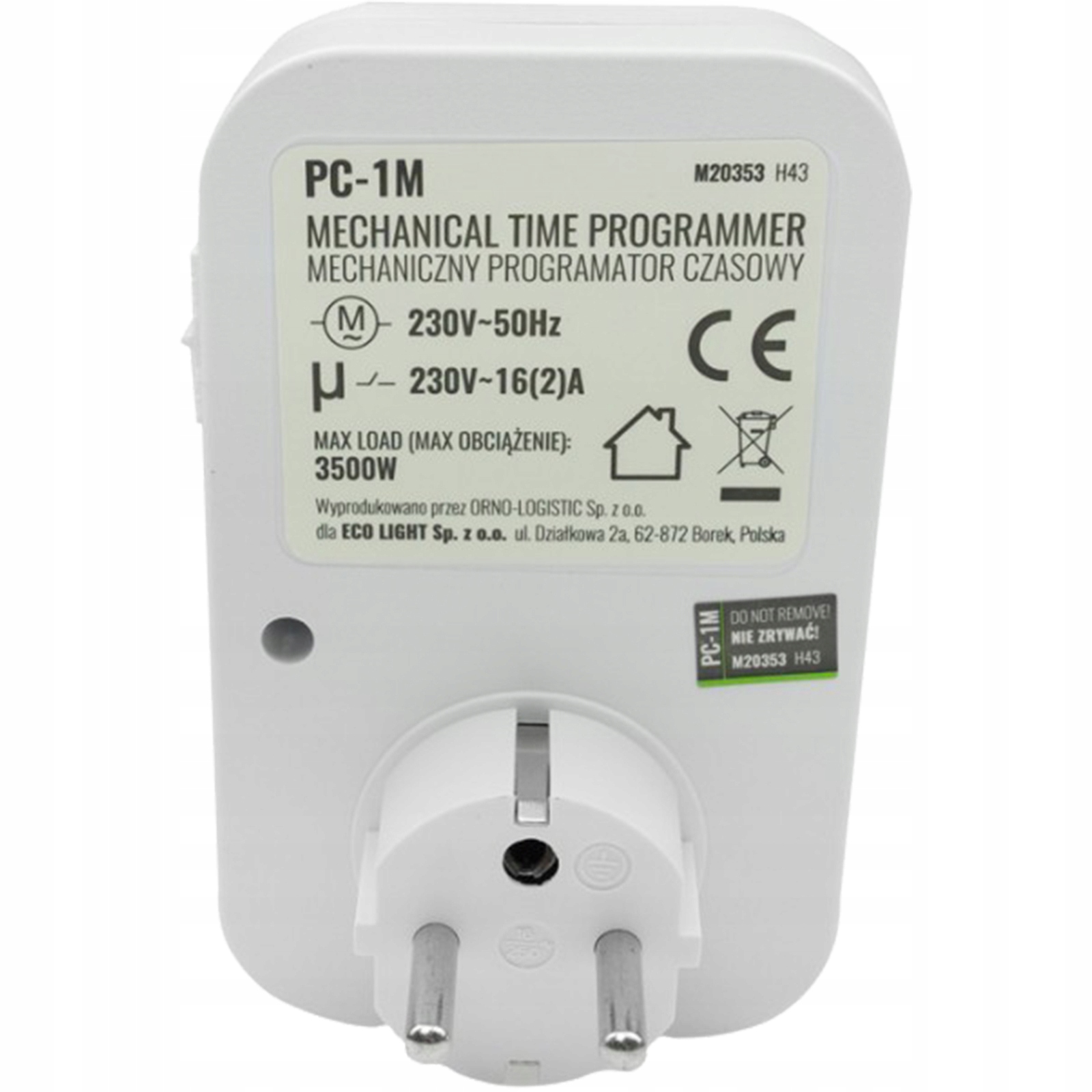 PROGRAMATOR WYŁĄCZNIK CZASOWY MECHANICZNY DO GNIAZDKA DOBOWY 24H TIMER Model Mechaniczny