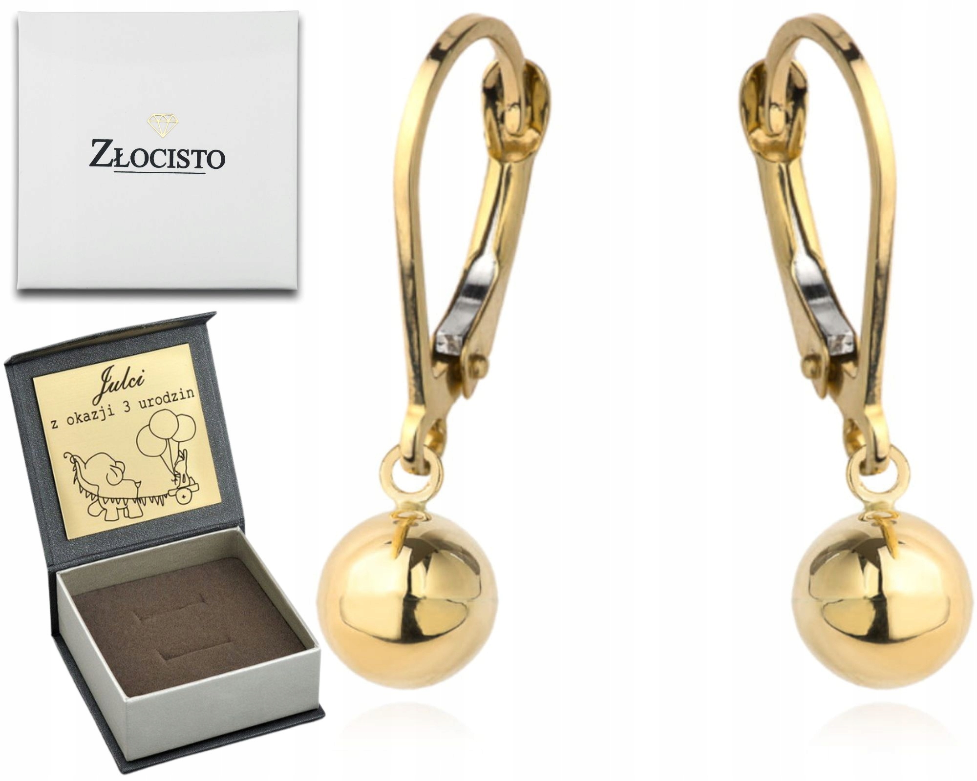 Zlaté Náušnice S Hladkou Kuličkou Na Anglickém Zapínání