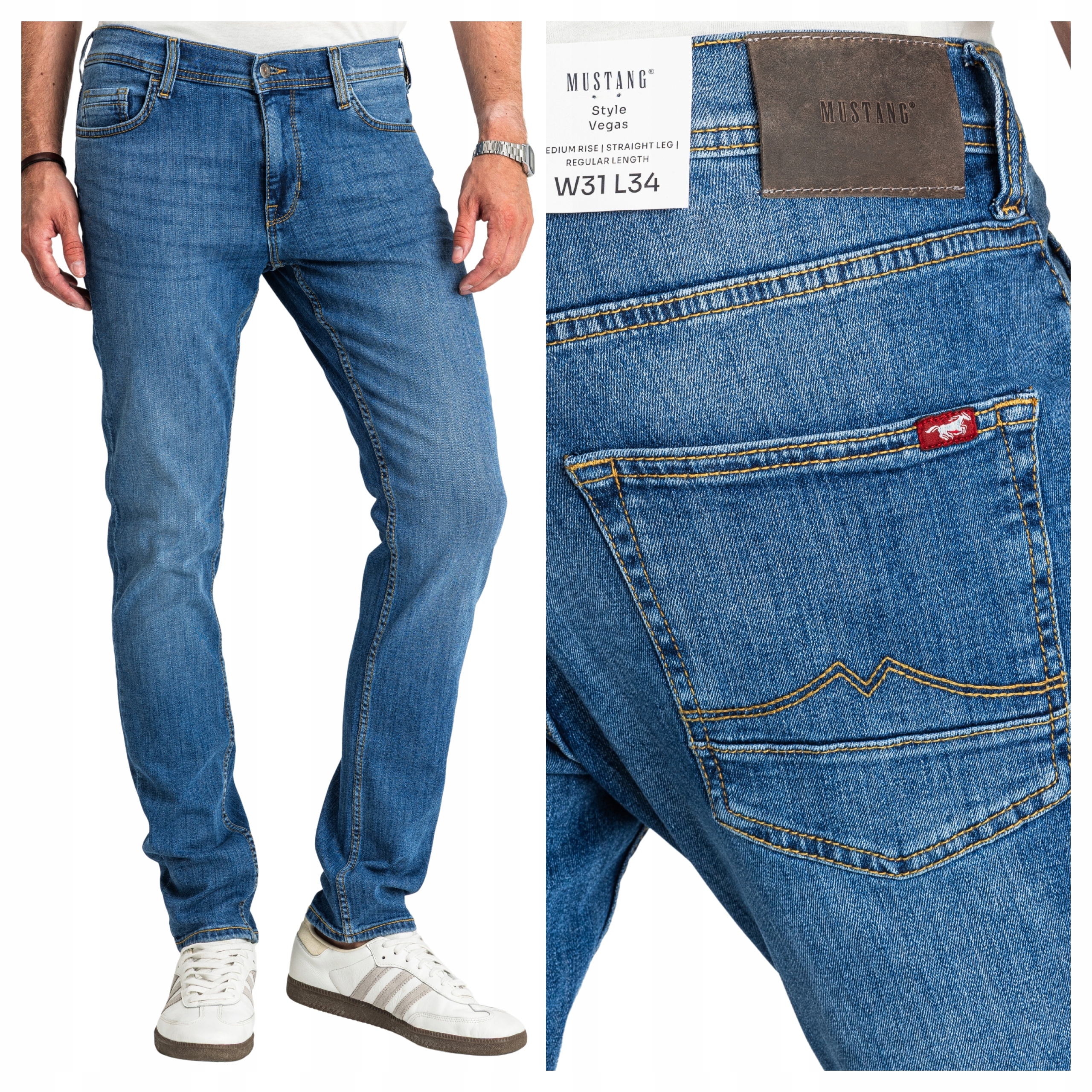 Mustang Vegas Simple Fit Pánské Džínové kalhoty Přiléhavé Zúžené W33 L30