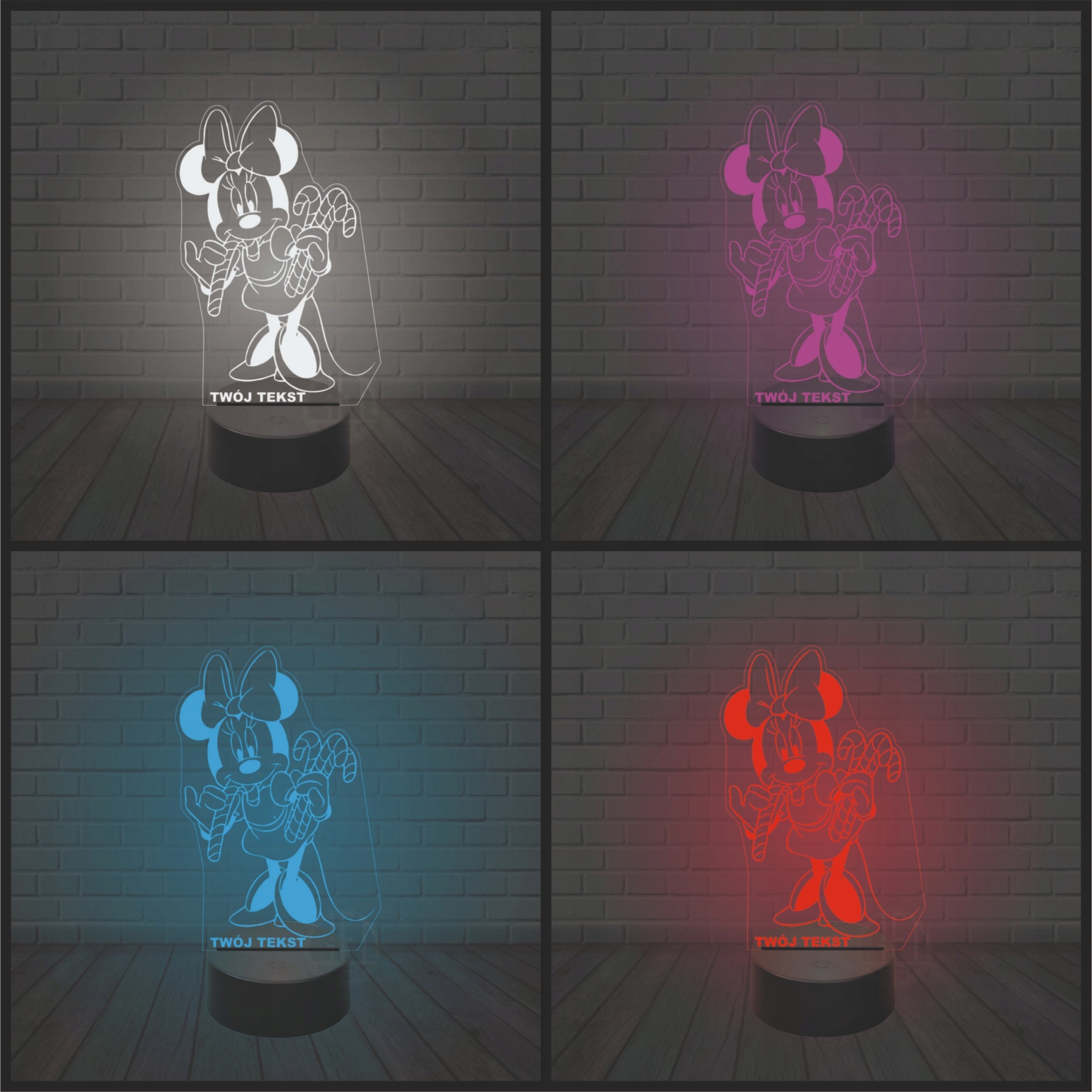 Lampka nocna LED imię grawer myszka MINNIE Kod producenta 12345678
