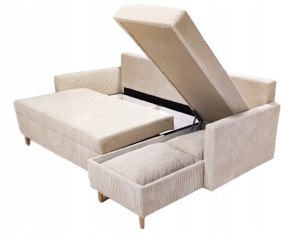 NOWOCZESNY NAROŻNIK Z FUNKCJĄ SPANIA BONELL SCANDIK SZTRUKS + 2XPOJEMNIK Kod producenta Narożnik rozkładany Scandik + Sztruks