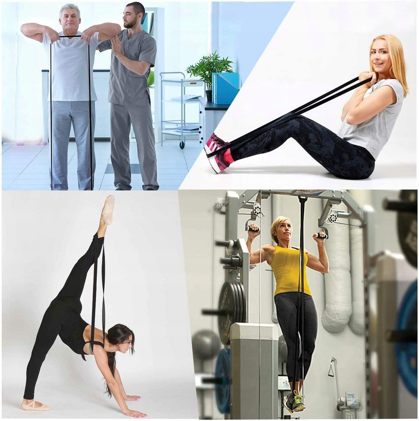 GUMY DO ĆWICZEŃ OPOROWE POWER BANDS -4 SZT fitness Kolor dominujący wielokolorowy