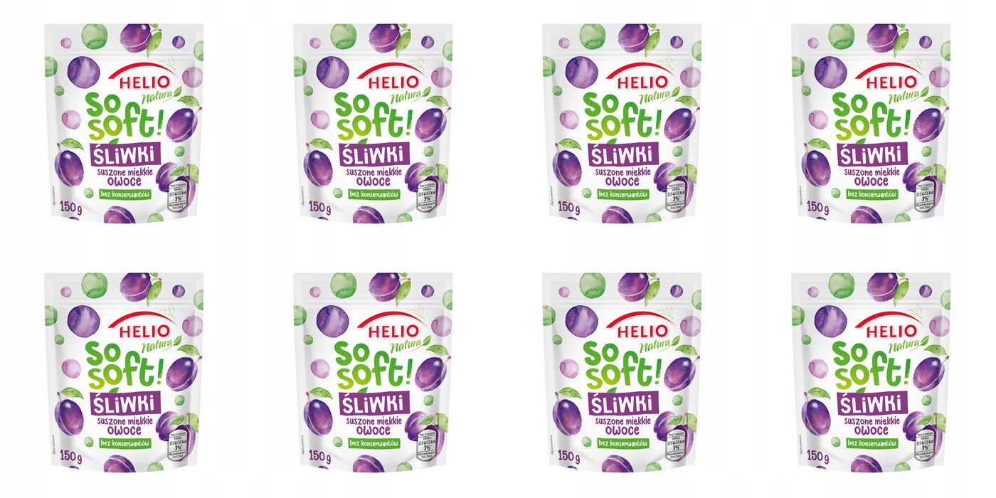 Levně 8 x 150 g Helio Natura sušené švestky bez konzervantů Karton