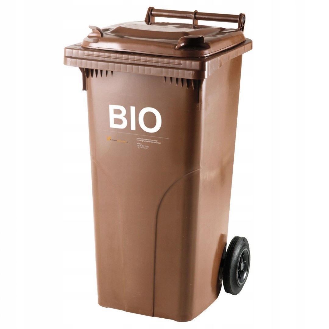 

Kosz Pojemnik 120l na odpady śmieci Brązowy Bio