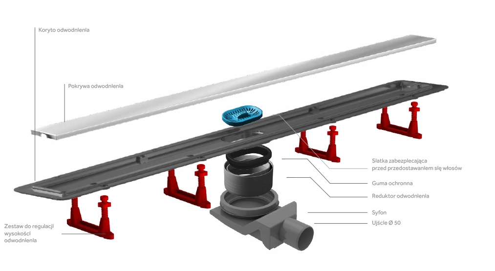 PESTAN CONFLUO Primo Line 85 cm Odpływ liniowy Długość 85 cm
