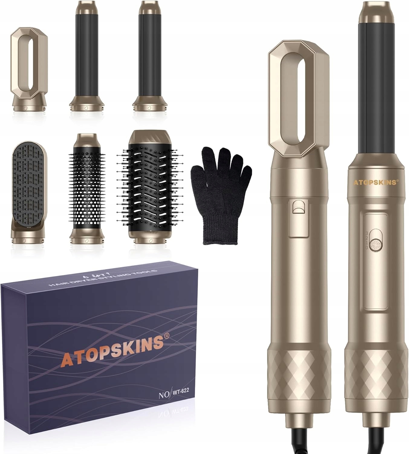 Suszarko-lokówka 6w1 Hot Air Styler zestaw do stylizacji włosów suszarka