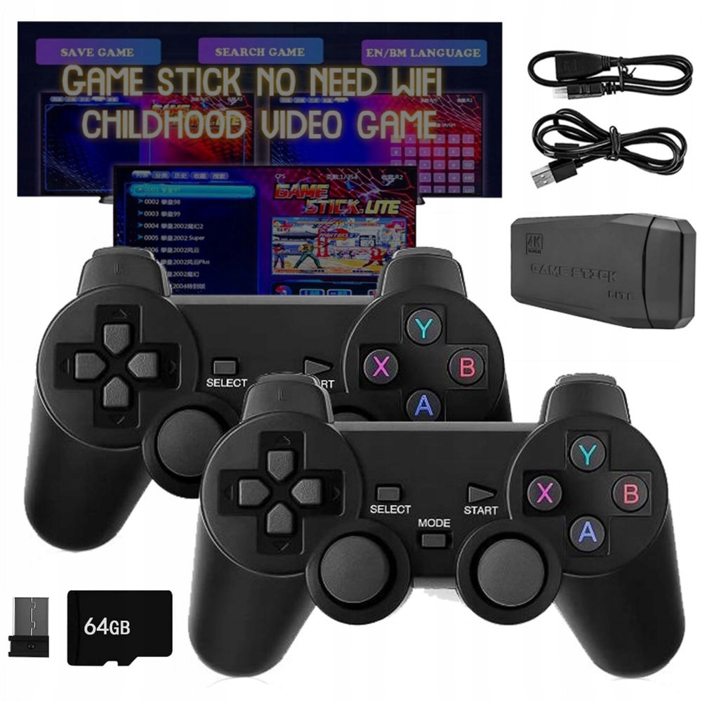 Konsola Retro 20 000 Gier Tv Emulator Gra Telewizyjna 2 Pady Bezprzewodowe