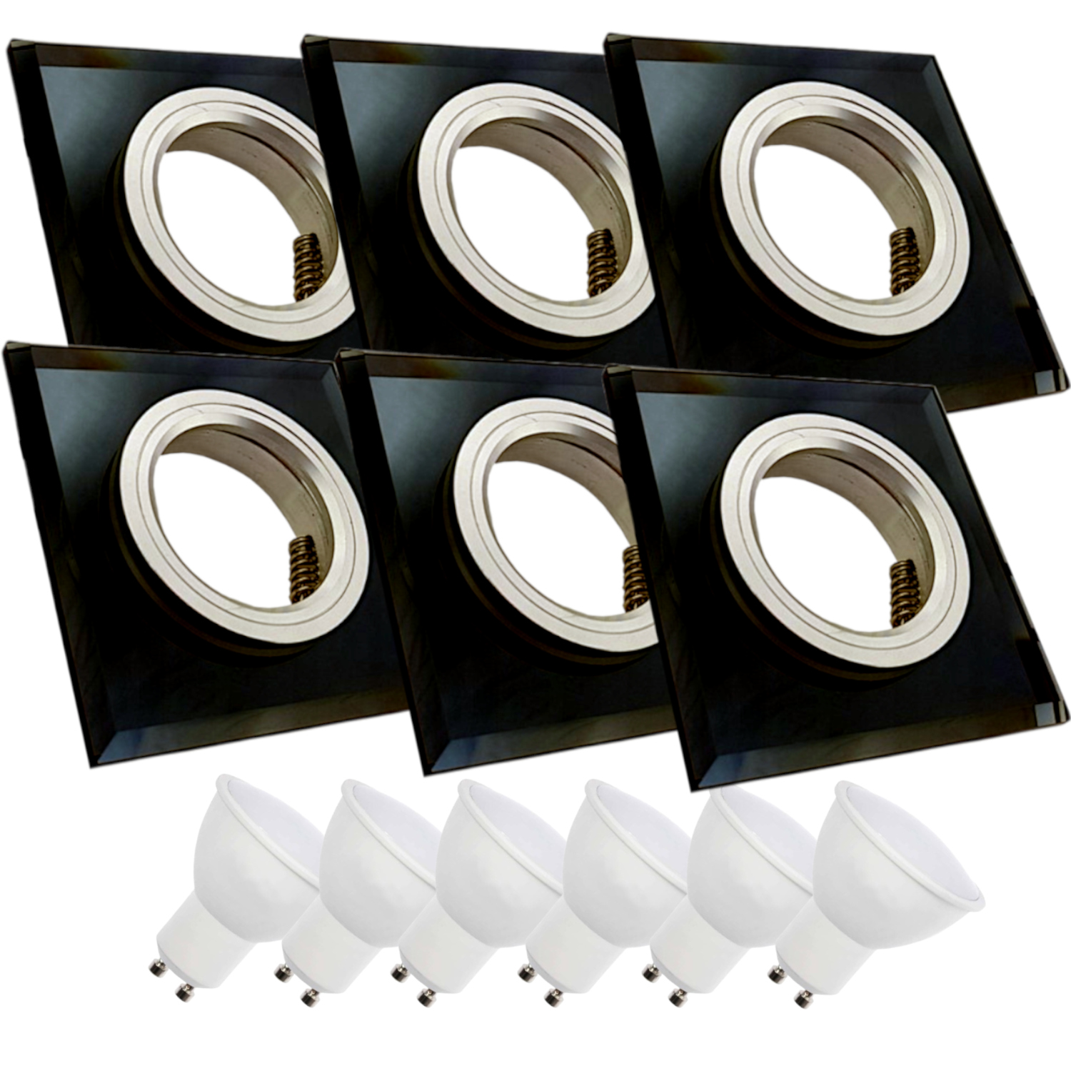 6 x Skleněné Stropní Svítidlo Zapuštěné Do Stropu Křišťál 3W Led Žárovky